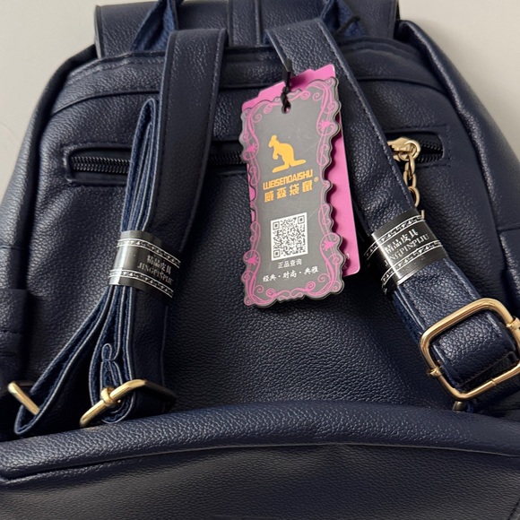 Navy Blue Backpack with Gold Accents!! Beautiful🔥🔥🔥🔥 - Picture 6 of 8